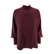 D.Exterior Bordeaux Satin Dam Skjorta Red, Dam