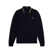 Fred Perry Långärmad polotröja med randig kant Blue, Herr