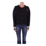 Guess Svart Cardigan med Frontlogo Black, Dam