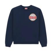 Kenzo Marinblå Broderad Värld Sweatshirt Blue, Dam