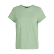 Ralph Lauren T-shirt Custom Fit med logotyp Green, Dam