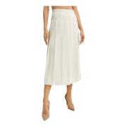 Ralph Lauren Veckad midi kjol White, Dam