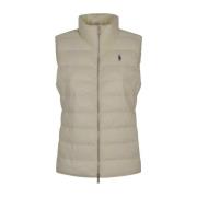 Ralph Lauren Kräm Quiltad Väst Beige, Dam