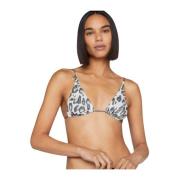 Stella McCartney Vit Leopardtryck Bikini Topp Gray, Dam