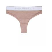 Balmain Randig bomullstrosa med logotyp Pink, Dam