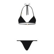 Dolce & Gabbana Svart Bikini Set med Guld Accents Black, Dam