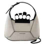 Alexander McQueen Laeder handvskor White, Dam