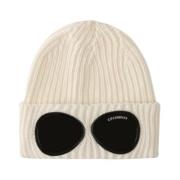 C.p. Company Merino Wool Goggle Beanie White, Herr