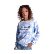 One Teaspoon Tie-Dye Love Yourself Bomullsweater Blue, Dam