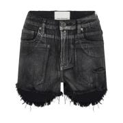 One Teaspoon Högmidjade svarta denimshorts Black, Dam