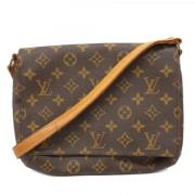 Louis Vuitton Vintage Pre-owned Tyg axelremsvskor Brown, Dam