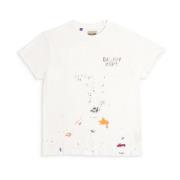 Gallery Dept. Handmålad Distressed Boadwalk Tee 'Vit' White, Herr