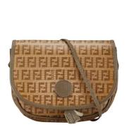 Fendi Vintage Pre-owned Canvas axelremsvskor Brown, Dam