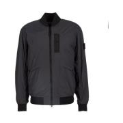 Stone Island Kol Bomberjacka med Ikoniskt Logotyp Black, Herr