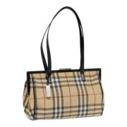 Burberry Vintage Pre-owned Canvas axelremsvskor Beige, Dam