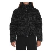 Emporio Armani EA7 Quiltad Logo Bomberjacka med Dragkedja Black, Dam