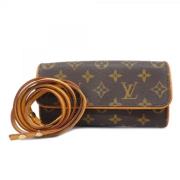 Louis Vuitton Vintage Pre-owned Tyg axelremsvskor Brown, Dam