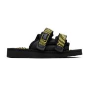 Suicoke Svart Grafisk Slip-On Sandaler Black, Dam