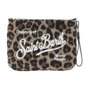 MC2 Saint Barth Leo Mönstrad Ullblandning Clutch Väska Beige, Dam