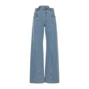 Maison Margiela Ikonisk Bakstygn Bomullsjeans Blue, Dam