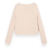 Blumarine V-Back Neck Sweater Beige, Dam