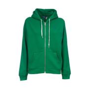 Polo Ralph Lauren Zip Hoodie Sweatshirt med Ikoniskt Logotyp Green, Da...