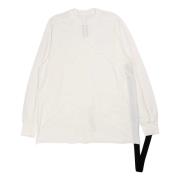 Rick Owens Oversized Bomull Jersey Långärmad Topp White, Herr