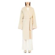 Max Mara Weekend Wrap Coat i ren ull Beige, Dam