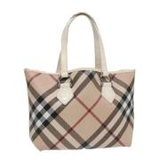 Burberry Vintage Pre-owned Canvas handvskor Beige, Dam