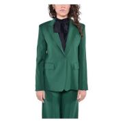 Max Mara Weekend Ull Stretch Blazer med Revers Green, Dam