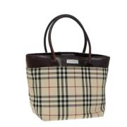 Burberry Vintage Pre-owned Tyg totevskor Beige, Dam