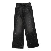 Essentiel Antwerp Grå Eyelet Straight-Leg Jeans Gray, Dam