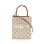 Celine Vintage Pre-owned Canvas handvskor Beige, Dam