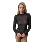 Undress Code Glittrande Aura Mesh Bodysuit Black, Dam