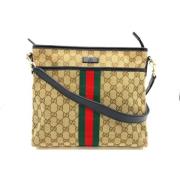 Gucci Vintage Pre-owned Canvas axelremsvskor Beige, Dam