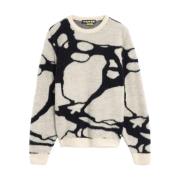 Iuter Marmor Jumper i Vit Ull White, Herr