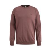 Cast Iron Bomull Stretch Crewneck Sweater Brown, Herr