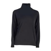 Liviana Conti Mörkgrön Turtleneck Stickad Tröja Blue, Dam