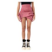 Rick Owens Högmidjad Draperad Minikjol Pink, Dam