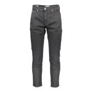 Calvin Klein Svart Skinny Fit Bomulls Jeans Black, Herr