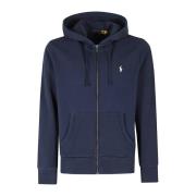 Ralph Lauren Full ZIP Cappuccio Loopback Blue, Herr