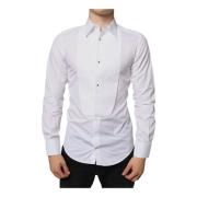 Dolce & Gabbana Slim Fit Bomullsskjorta Vit White, Herr