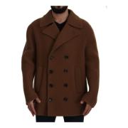 Dolce & Gabbana Brun Dubbelknäppt Peacoat Jacka Brown, Herr