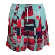 Dolce & Gabbana Pixel Art Badshorts Multifärgad Multicolor, Dam