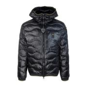 Blauer Svart Nylon Pufferjacka Black, Herr