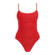 Hunza G Petra Crinkle One-Piece Swimsuit Red, Dam