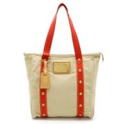 Louis Vuitton Vintage Pre-owned Canvas axelremsvskor Beige, Dam