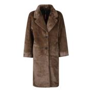 RRD Eco Fur Kimono Coat Brown, Dam