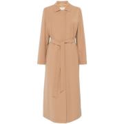 Herno Beige Trench Coat med Bältdetalj Beige, Dam