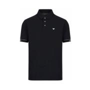 Armani Klassisk Polo Tröja i Ren Bomull Blue, Herr